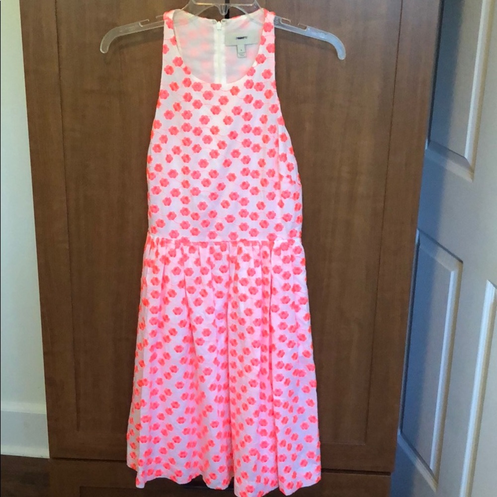 Jcrew neon pink floral dress